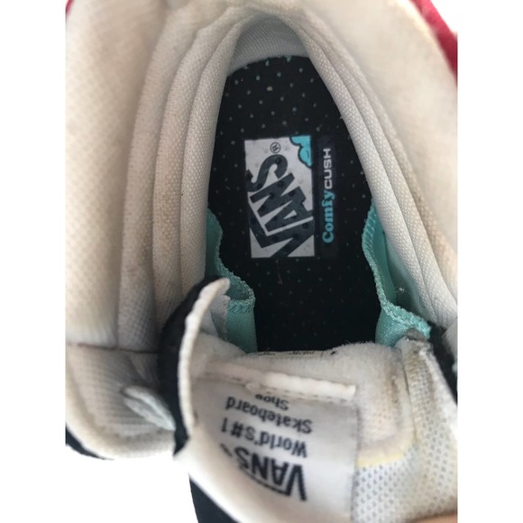 Vans Off The Wall Red White Black Sk8-Hi Skateboard Sneaker Men's Size 7 - Picture 9 of 10